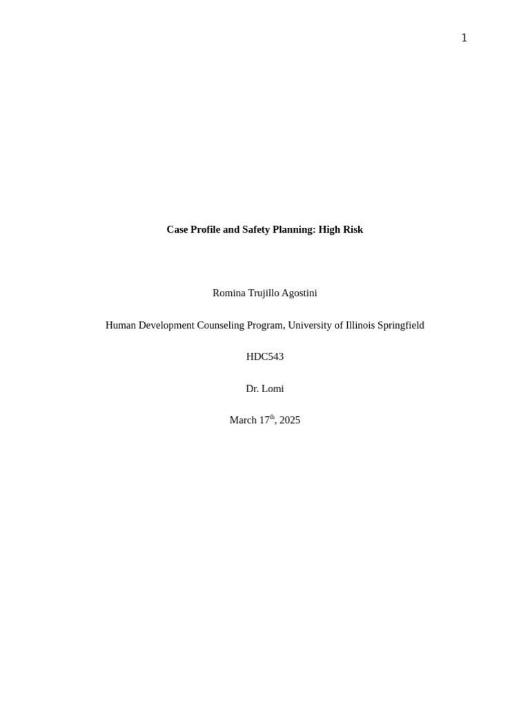 Case Profile and Safety Planning | PDF | Depression (Mood) | Suicide