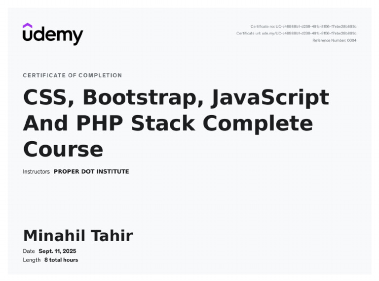 CSS, Bootstrap, JS, PHP | PDF