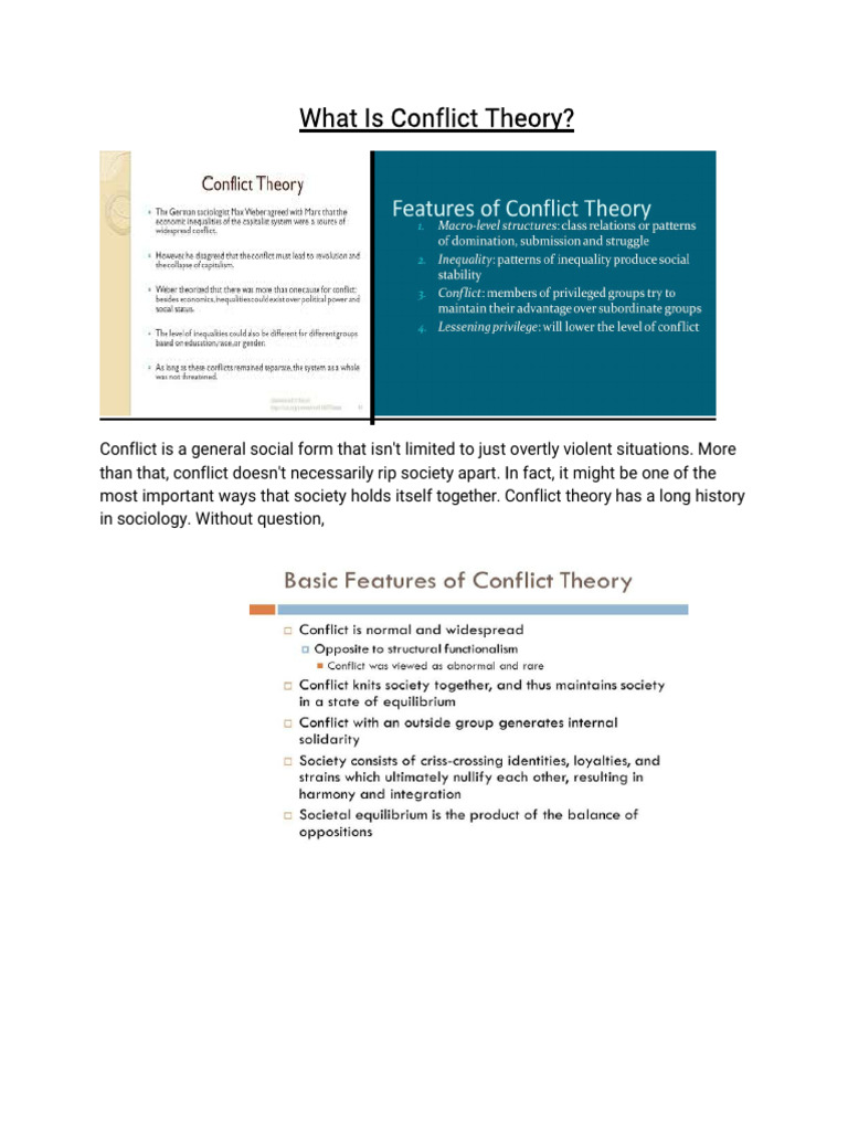 Understanding Conflict Theory in Sociology | PDF