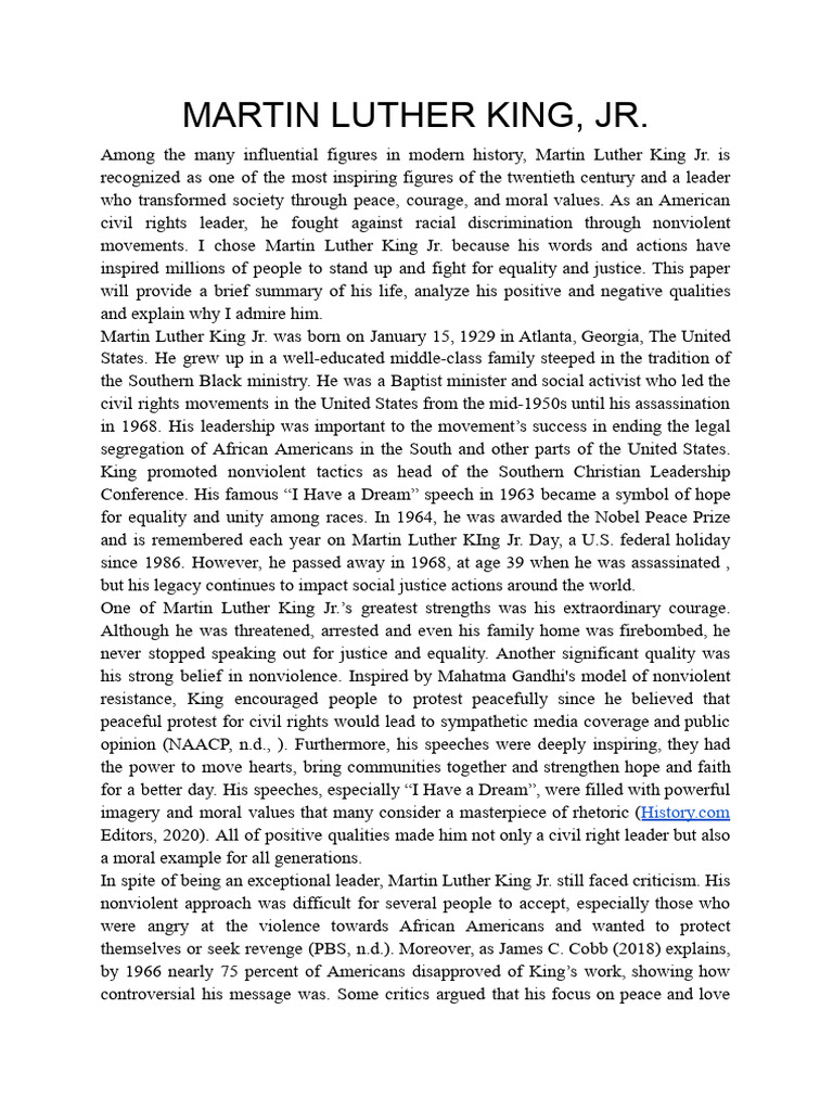 Martin Luther King, Jr. | PDF | Martin Luther King Jr. | Nonviolence