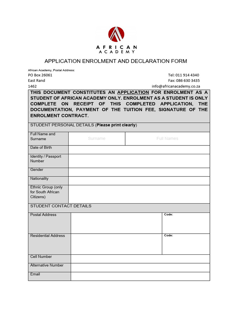 AACAE Application Form Word 2023 Updated Updated | PDF | Identity Document