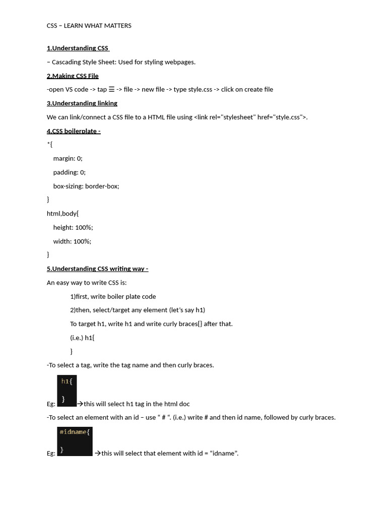 CSS LWM Notes - beginner level | PDF | Pixel