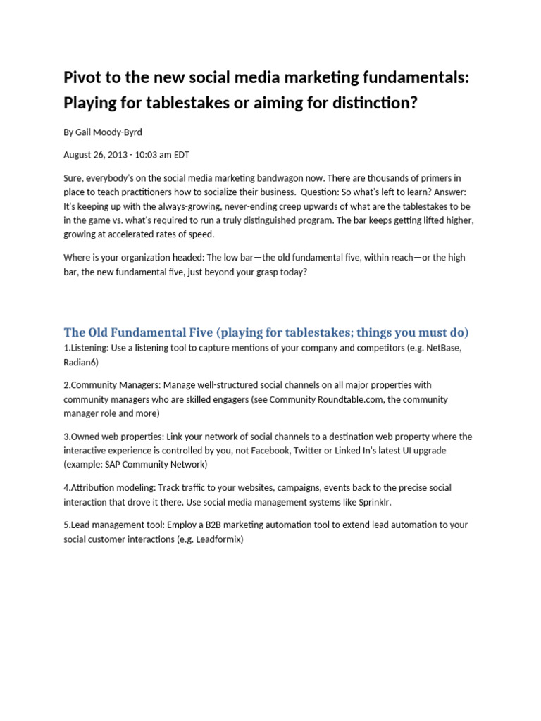 New Social Media Marketing Fundamentals (1) | PDF | Social Media ...