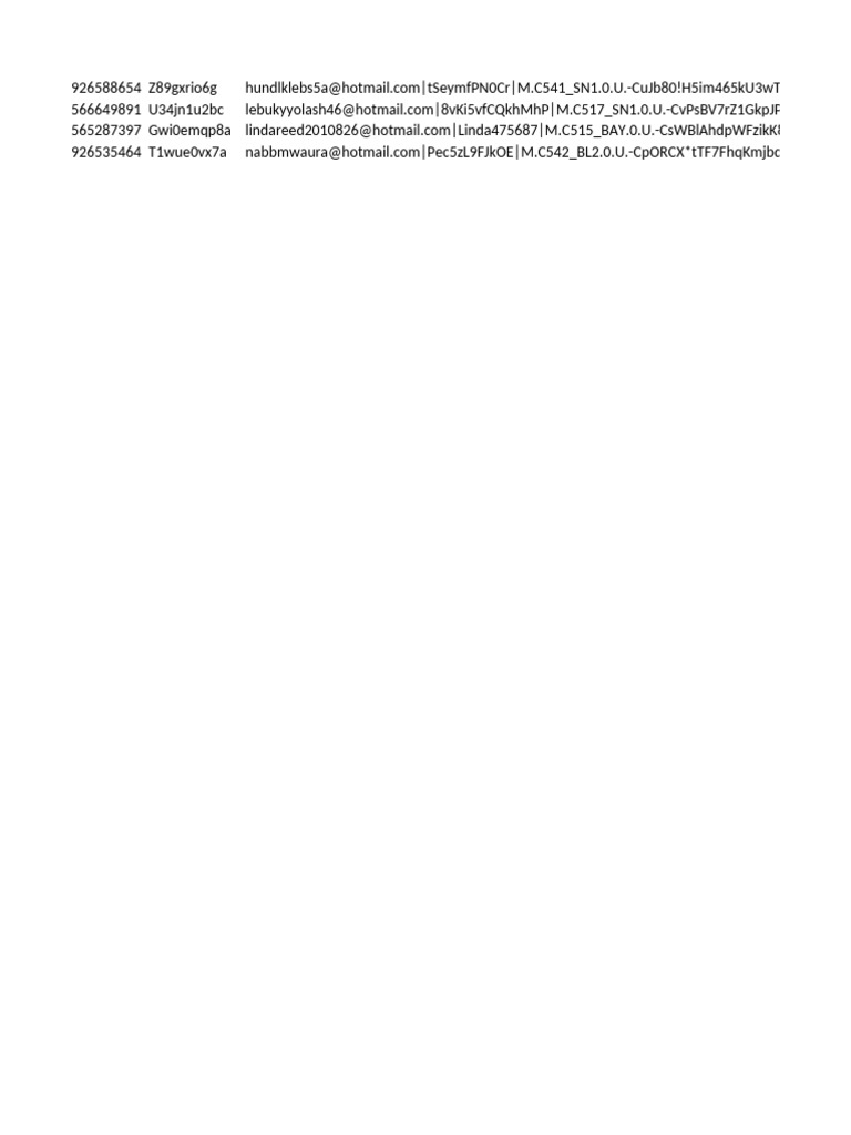 User Data and Credentials List | PDF