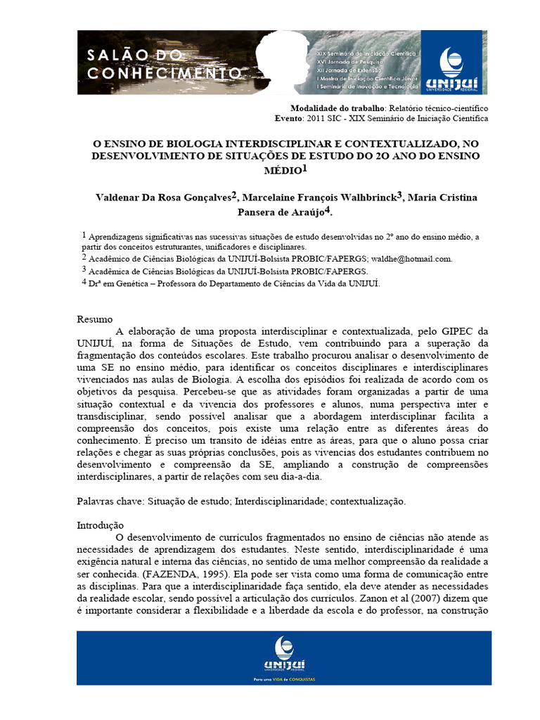 o+Ensino+de+Biologia+Interdisciplinar+e+Contextualizado,+No ...