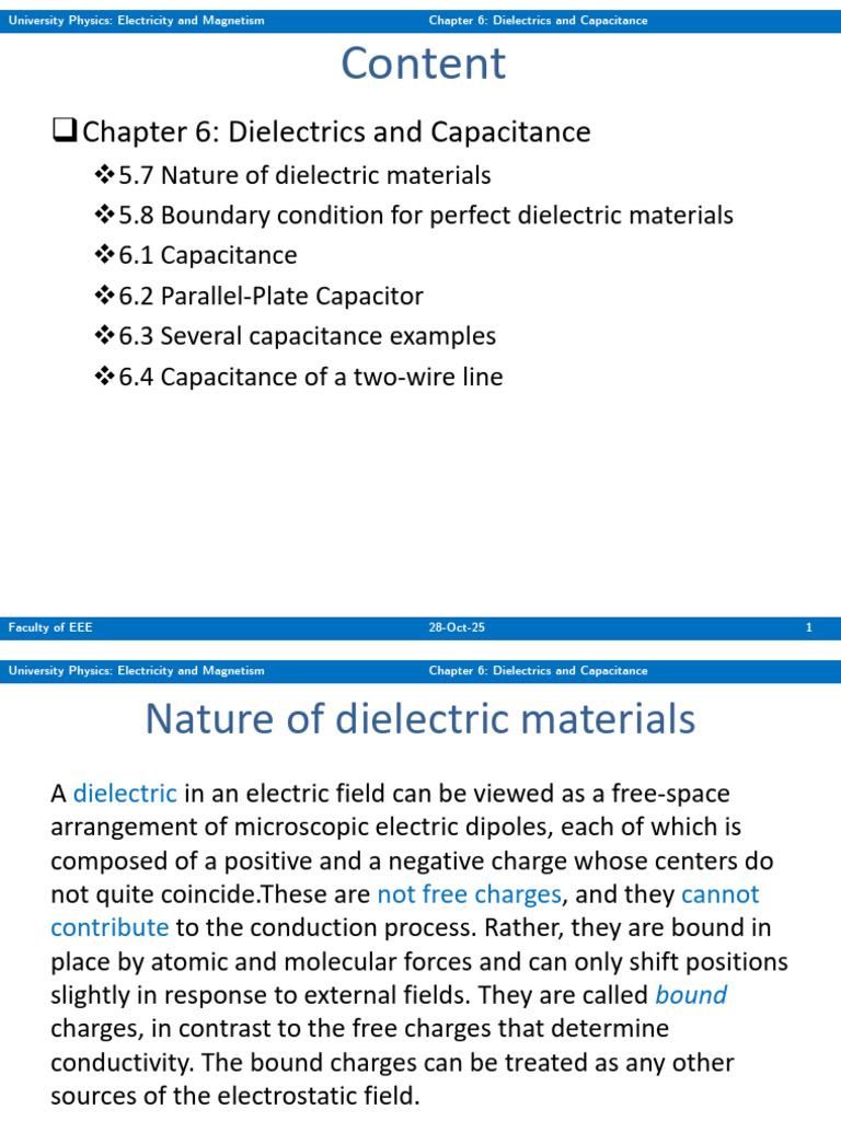 Ch06-Dielectrics and Capacitance | PDF | Capacitance | Dielectric