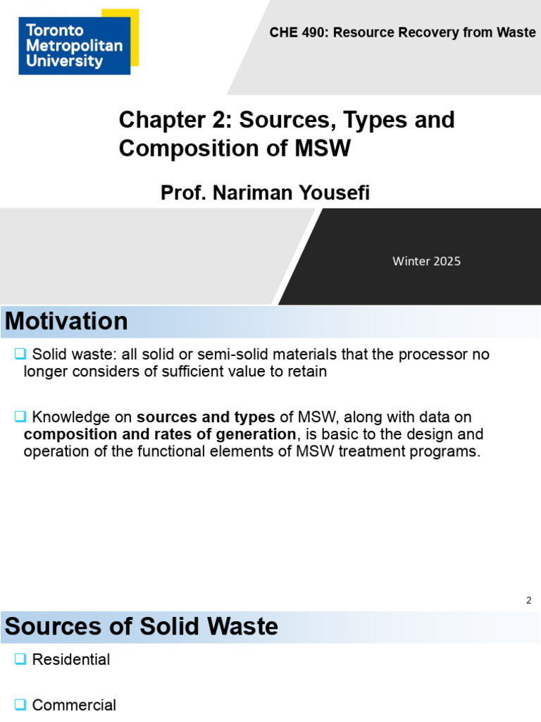 Understanding MSW: Sources and Types | PDF | Municipal Solid Waste | Waste