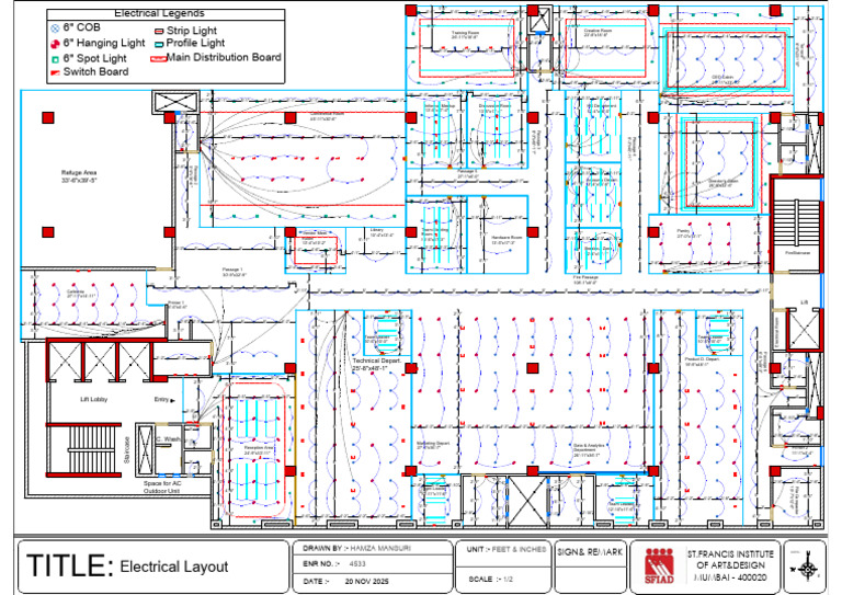 Electrical Layout Plan for St. Francis Institute | PDF