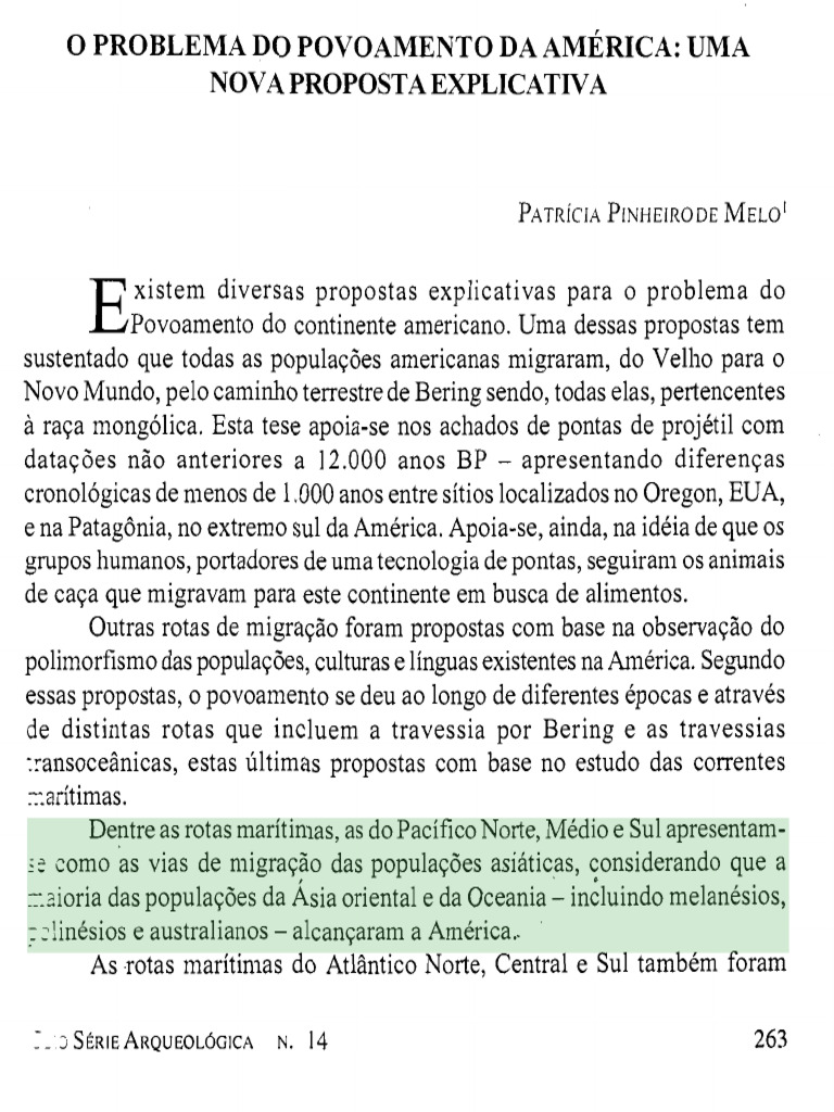 Texto 2 - O Problema Do Povoamento Da AmÃ©rica - Uma Nova Proposta ...