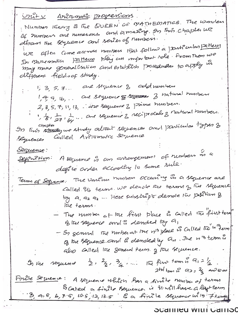 Unit-5 Arithmetic Progressions | PDF