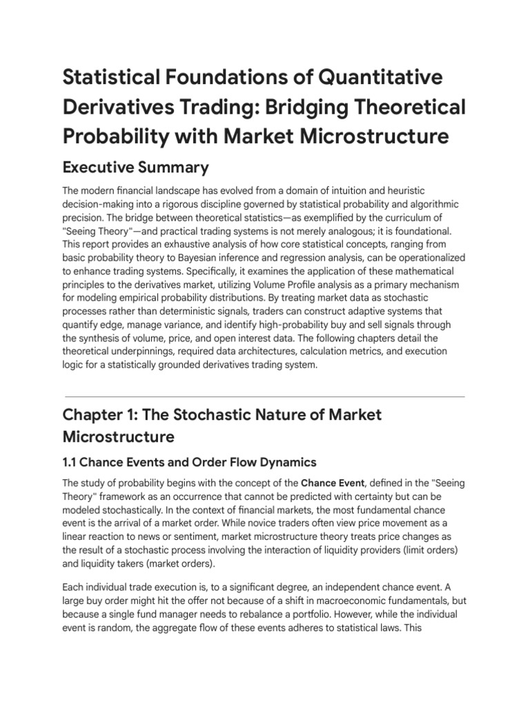 Statistical Foundations for Derivatives Trading | PDF | Statistics ...