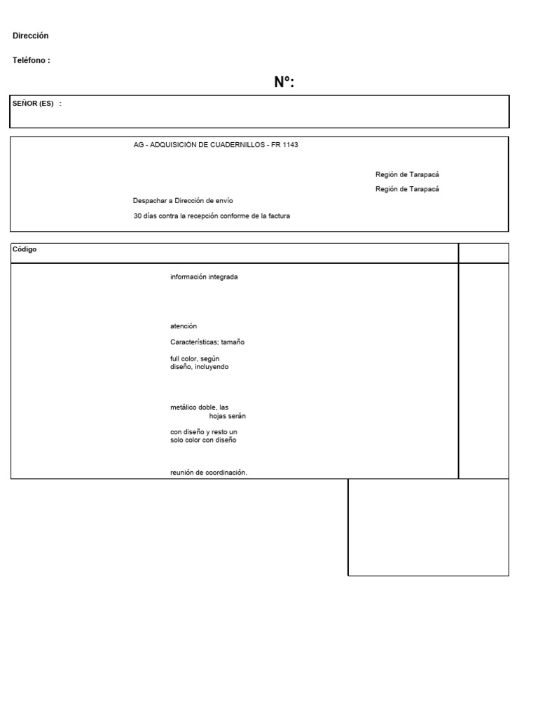 Orden de compra cuadernos Iquique | PDF | Factura