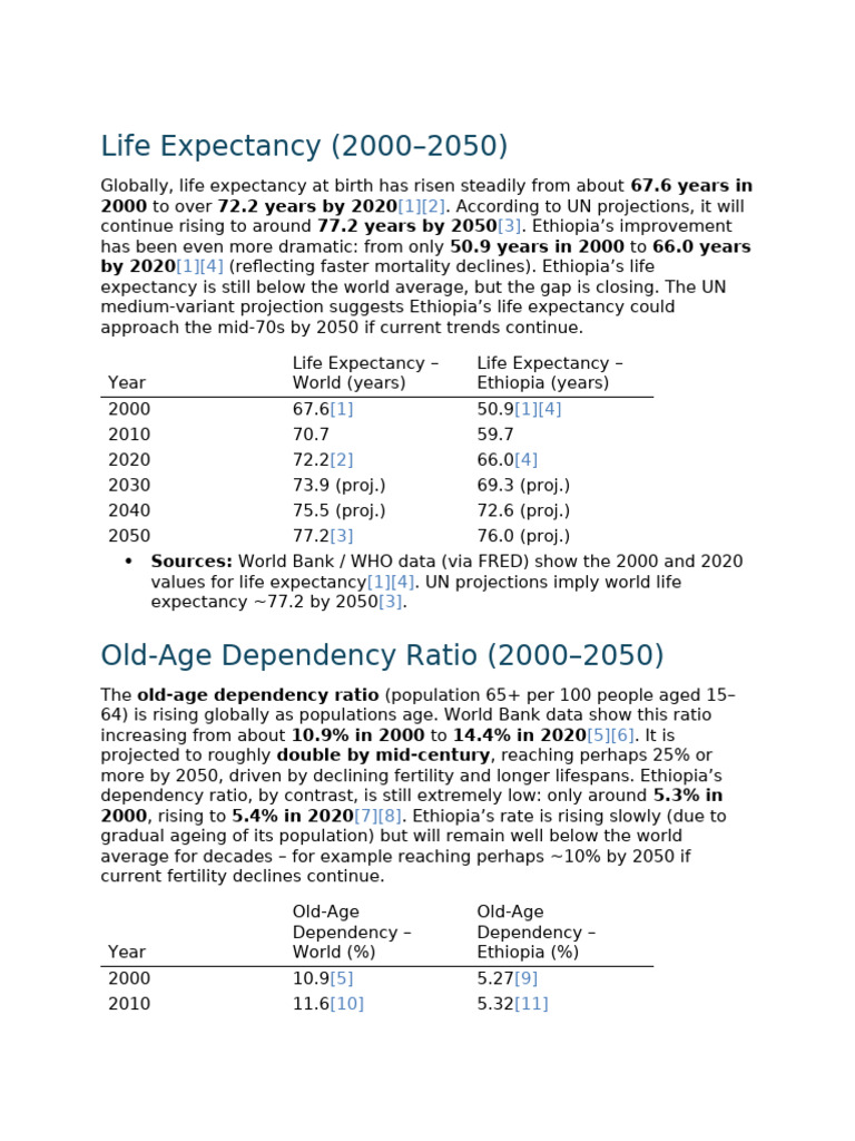 Life Expectancy (2000–2050) | PDF | Life Expectancy | Economies