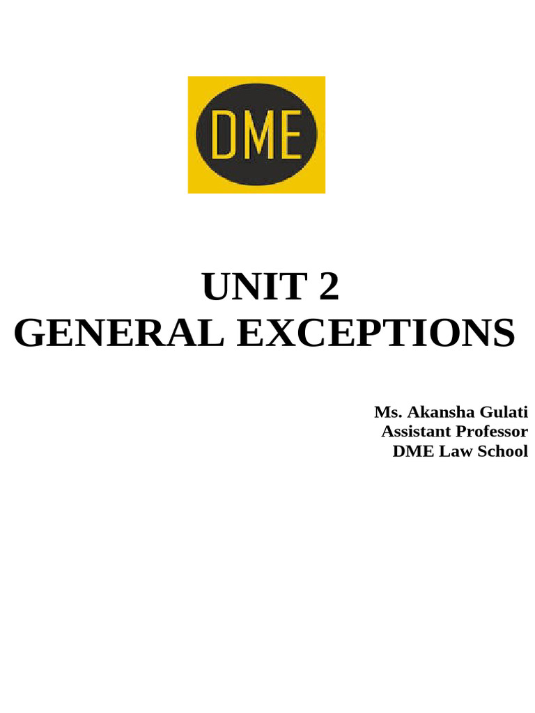 General Exceptions in Criminal Law | PDF | Insanity Defense | Assault