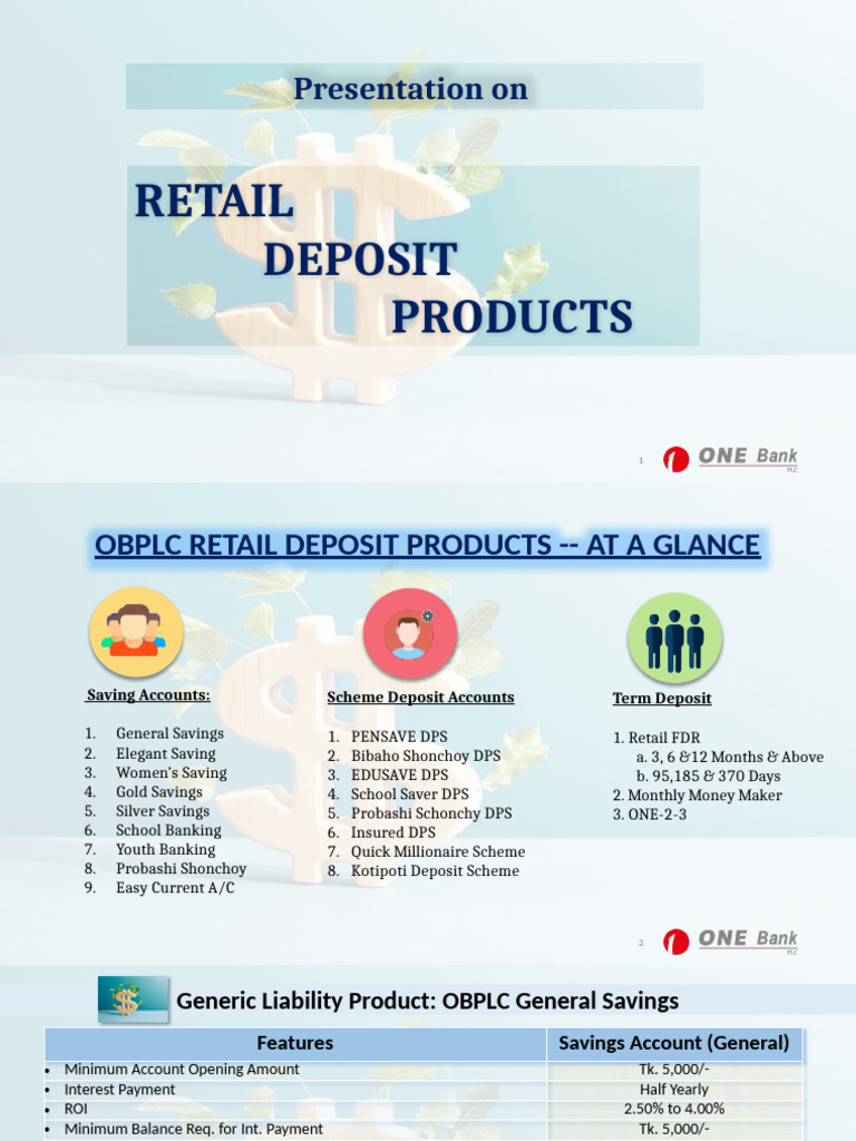OBPLC Retail Deposit Products Overview | PDF | Deposit Account | Banks