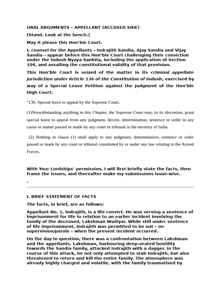ORAL ARGUMENTS | PDF | Appeal | Murder