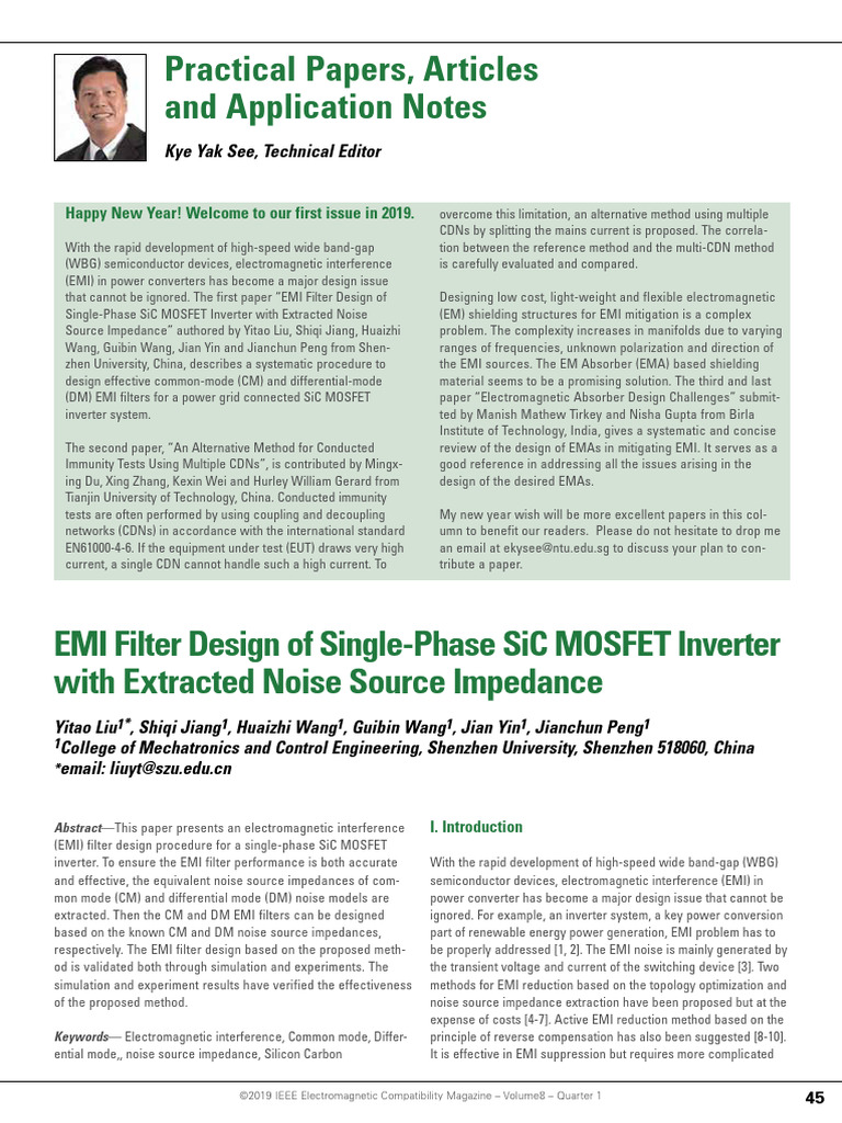EMI Filter Design for SiC MOSFET Inverters | PDF | Electromagnetic ...