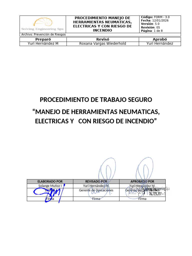 Manejo Seguro de Herramientas Neumáticas y Eléctricas | PDF