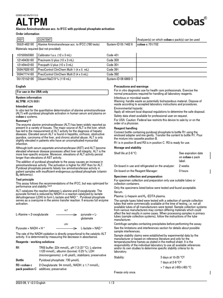Insert.ALTPM.0205531462190c701.V12.en | PDF | Alanine Transaminase ...