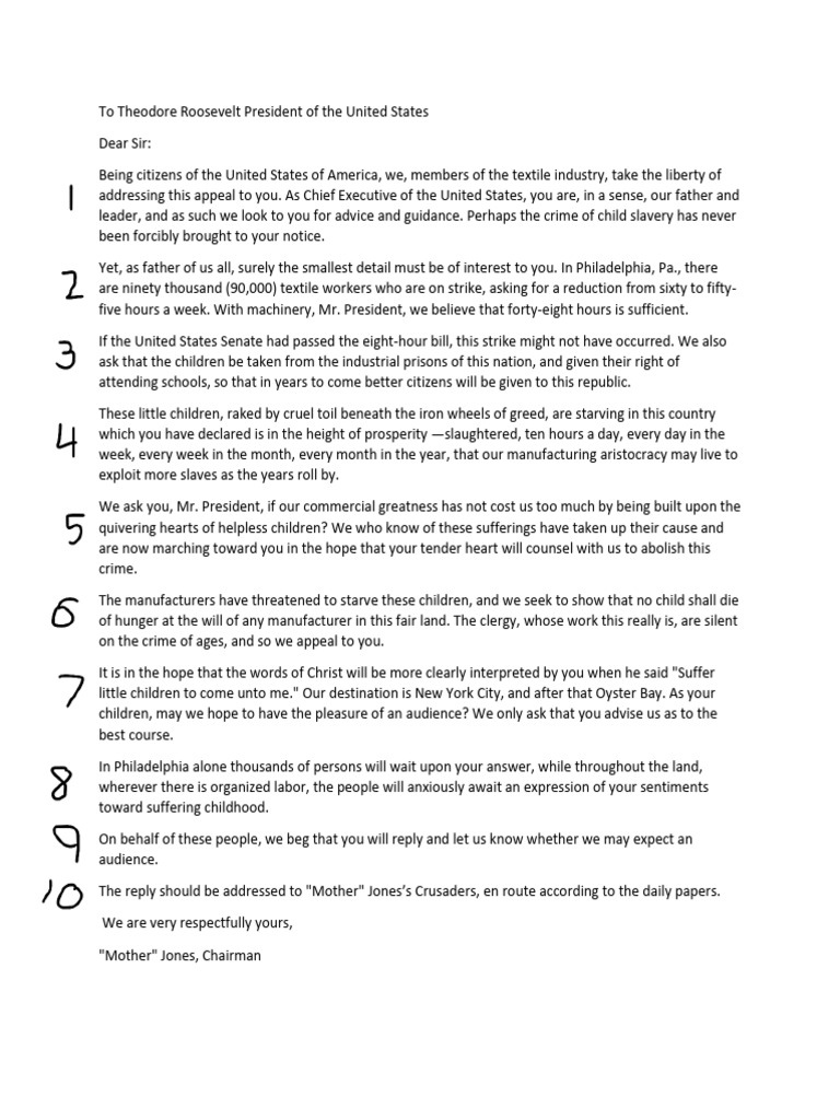 Letter+To+President+Theodore+Roosevelt+-+July+17,+1903+Text (1) | PDF ...