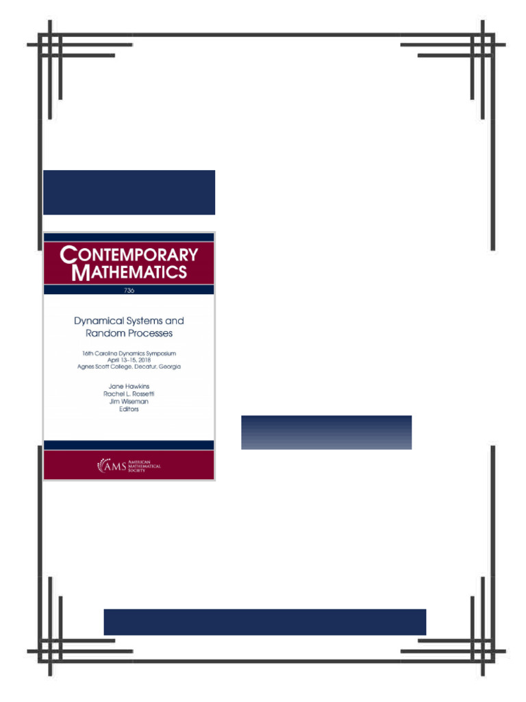 Contemporary Mathematics Dynamical Systems and Random Processes 1st ...