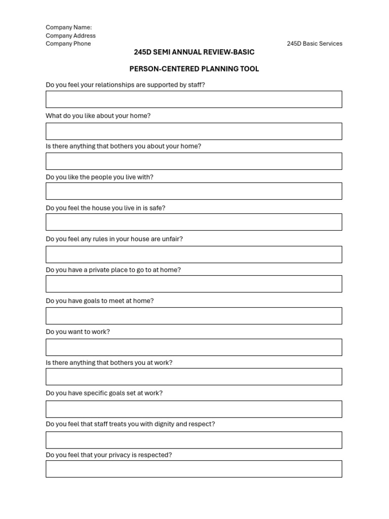 245D Basic Services Review Template | PDF