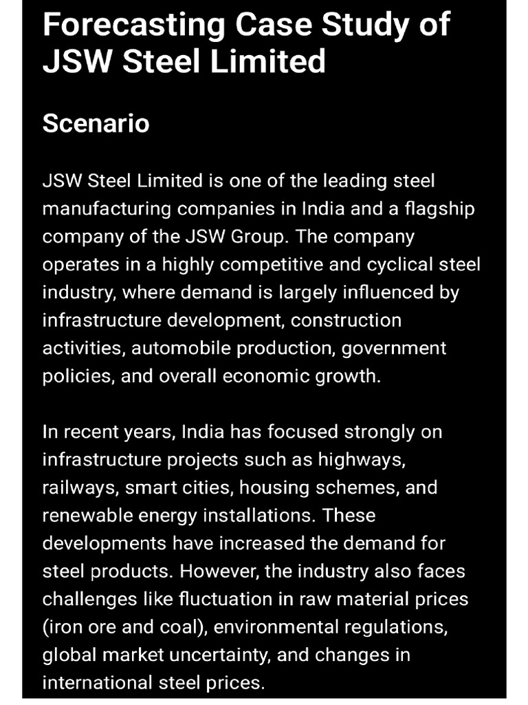 Case Study JSW Steel Limited | PDF