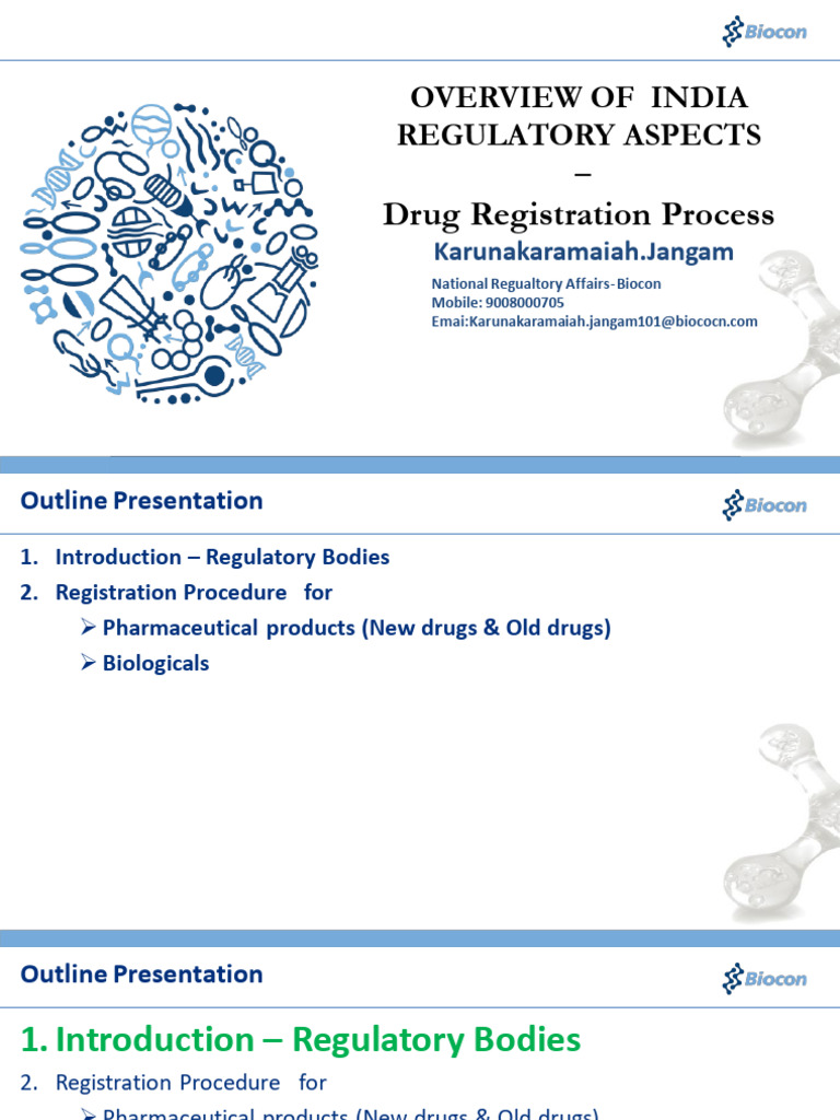 Drug Registration Process -Karunakar (Biocon Acadamy) (1) | PDF ...