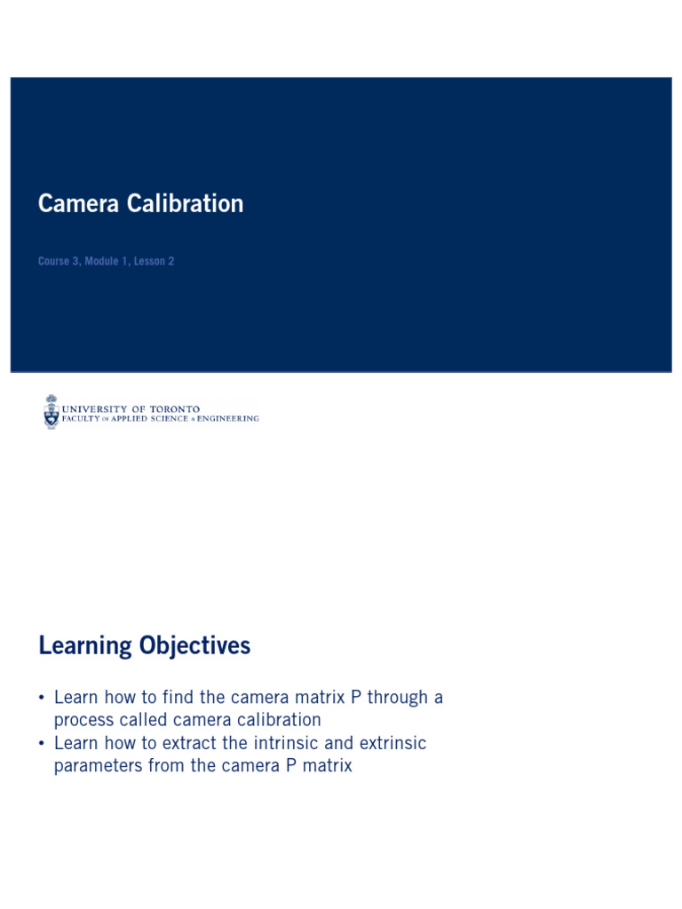 Camera Calibration Techniques Explained | PDF | Mathematical Analysis ...