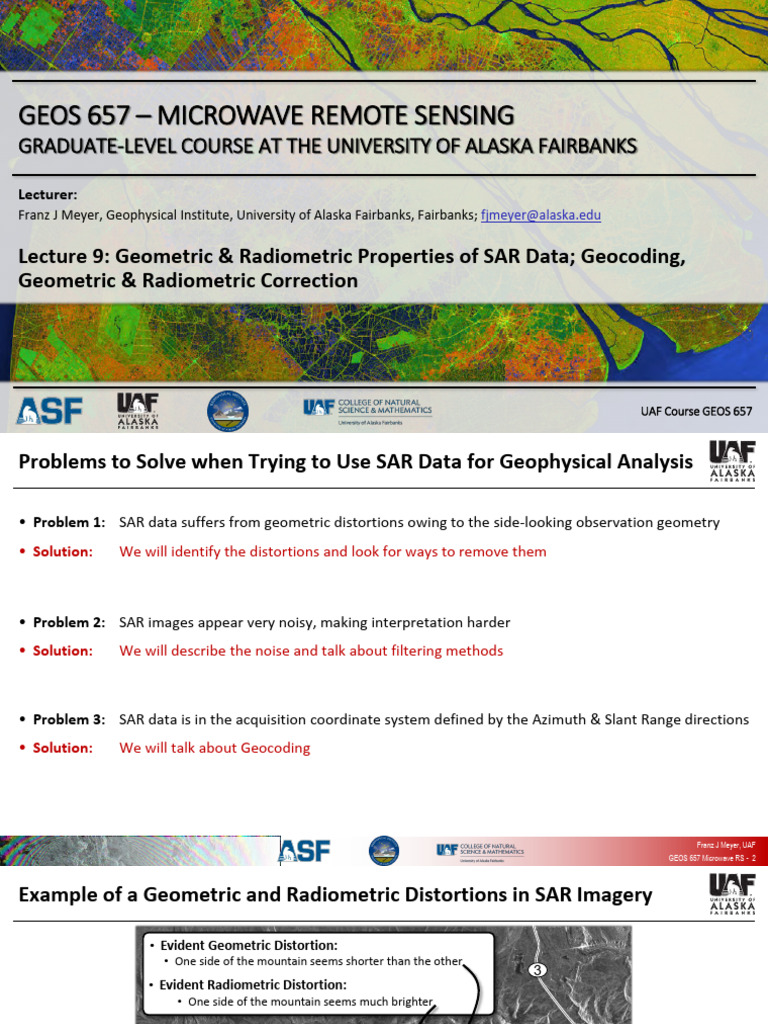 SAR Data Geometric & Radiometric Corrections | PDF | Imaging
