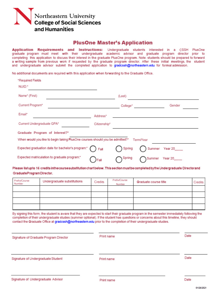 New CSSH PlusOne Application | PDF | Undergraduate Education ...