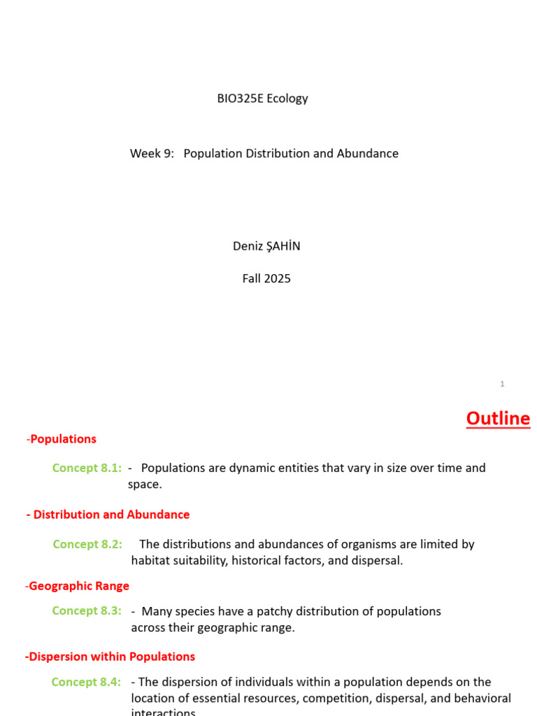 Population Distribution and Abundance | PDF | Biological Dispersal ...