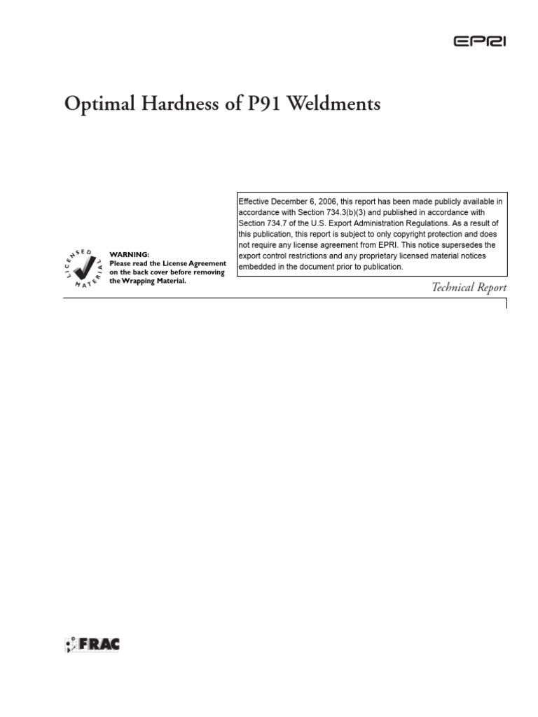 P91 Weldments Hardness Analysis | PDF | Welding | Construction