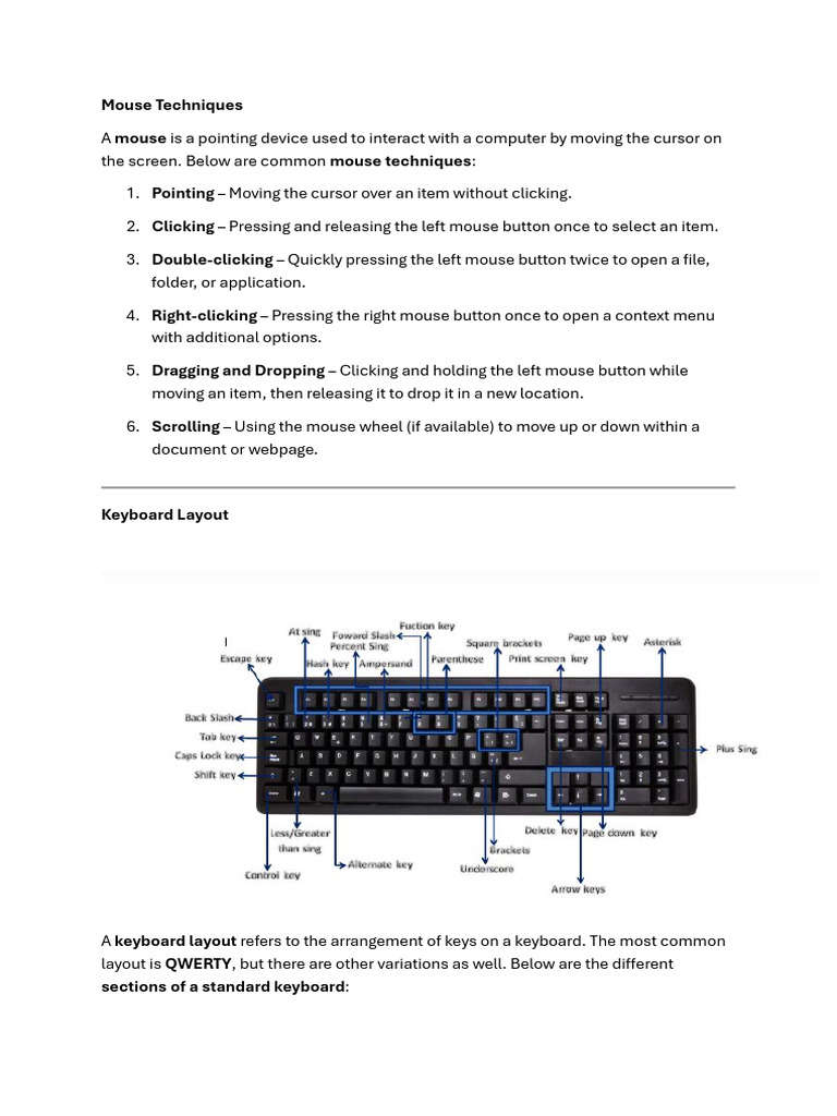 Essential Mouse and Keyboard Techniques | PDF