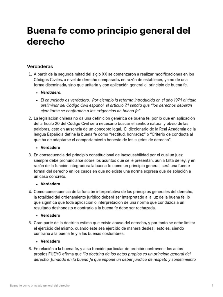 Buena fe en el derecho: principios y funciones | PDF | Propiedad | Justicia