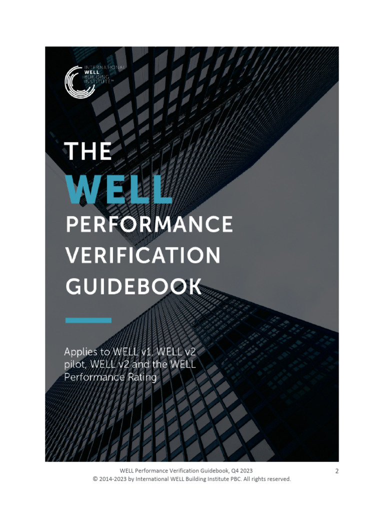 WELL Performance Verification Guide 2023 | PDF | Calibration ...