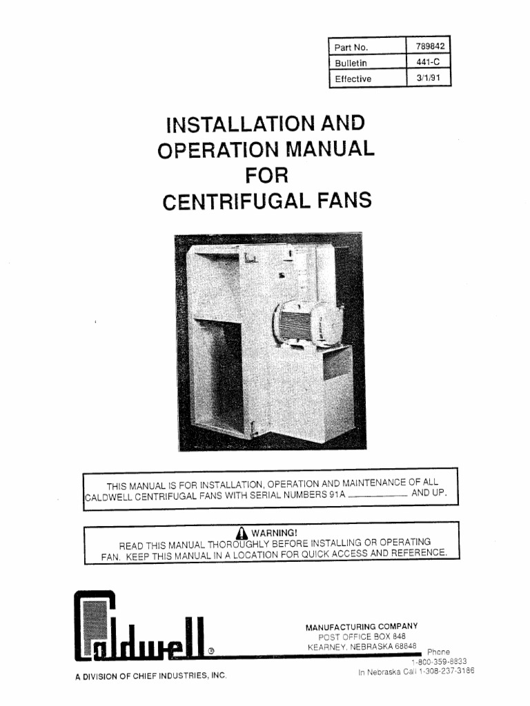 Centrifugal Fan Manual | PDF