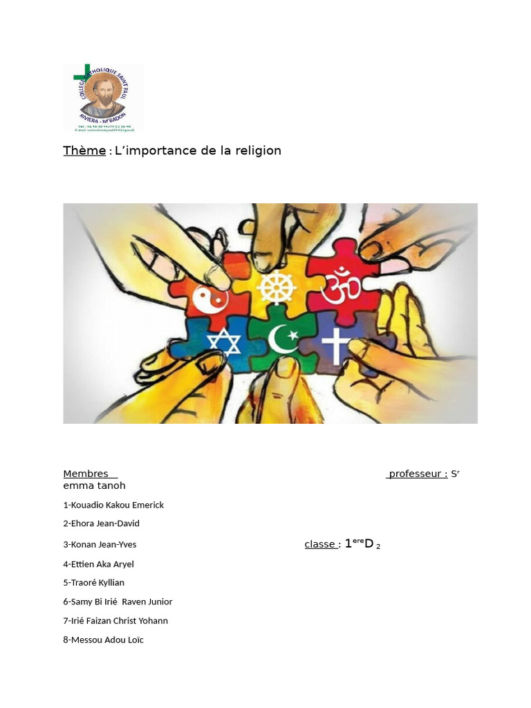 Importance de la religion dans nos vies | PDF | Amour | Spiritualité