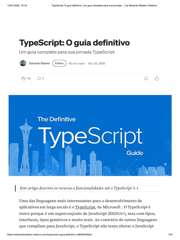Guia Completo de TypeScript 3.1 | PDF | Script Java | Escopo (Ciência ...