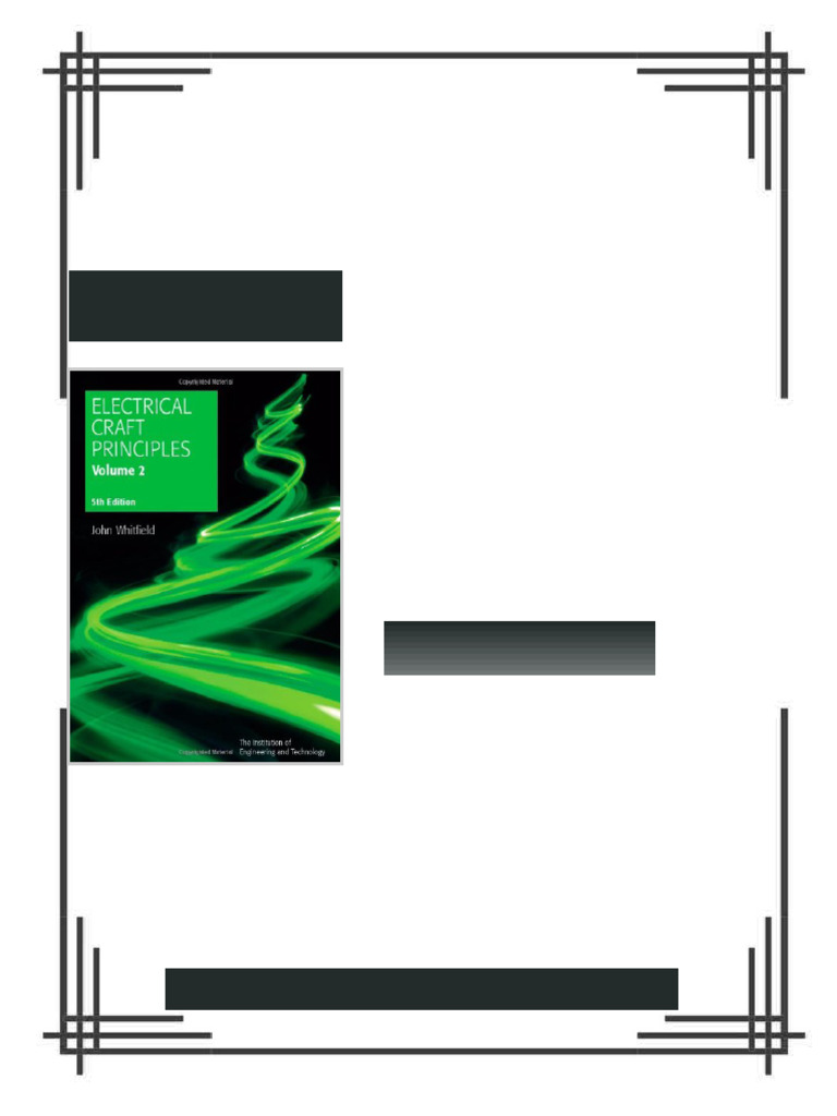 Electrical Craft Principles 5th Edition Volume 2 Iee J.F. Whitfield ...