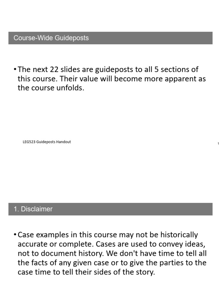 LEG523 Guideposts Handout | PDF | Regulatory Compliance | Critical Thinking