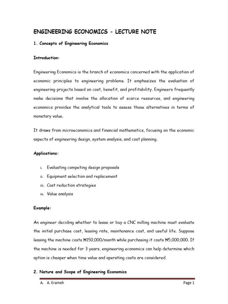 Engineering Economics Overview and Applications | PDF | Demand | Supply ...