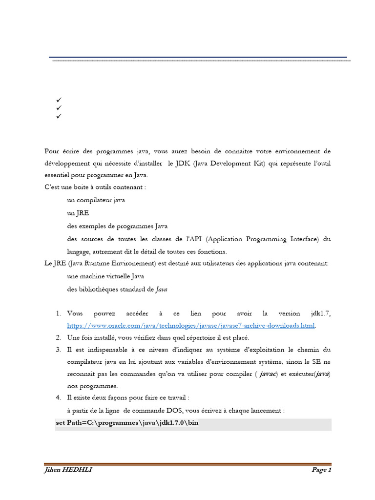 Atelier Java : Installation et Premier Programme | PDF | Java (Langage ...