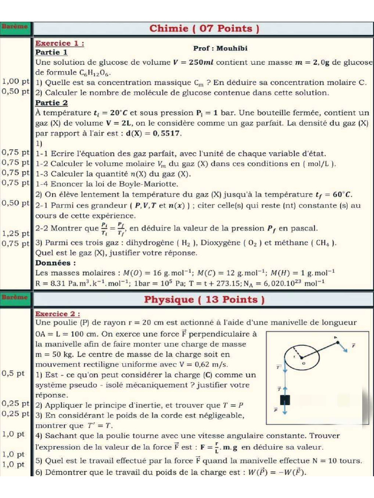 Devoir N°1 1bac SM | PDF