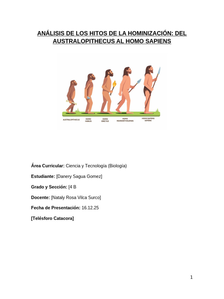 Hitos de la Hominización: Evolución Humana | PDF | Evolución humana | Homo
