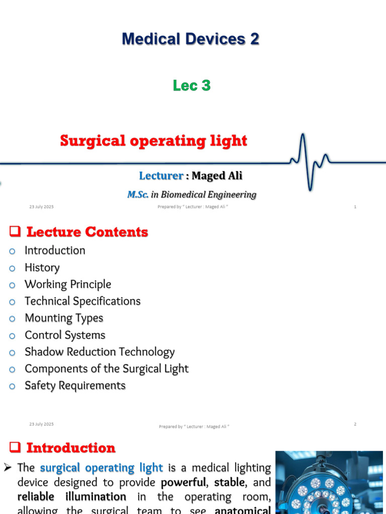 Surgical Operating Light Overview | PDF | Color | Lighting