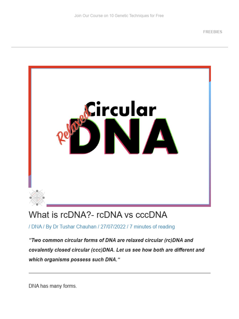 RcDNA vs CccDNA | PDF | Directionality (Molecular Biology) | Sense ...