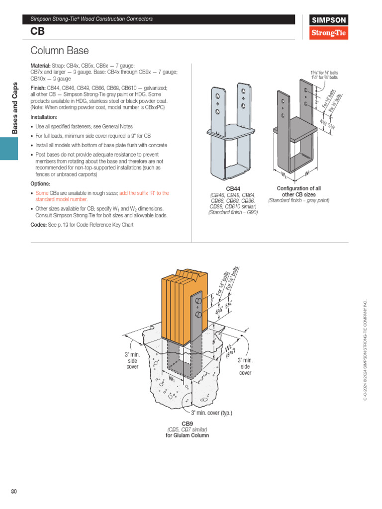 Simpson Strong-Tie Column Base Connectors | PDF | Screw | Mechanical ...