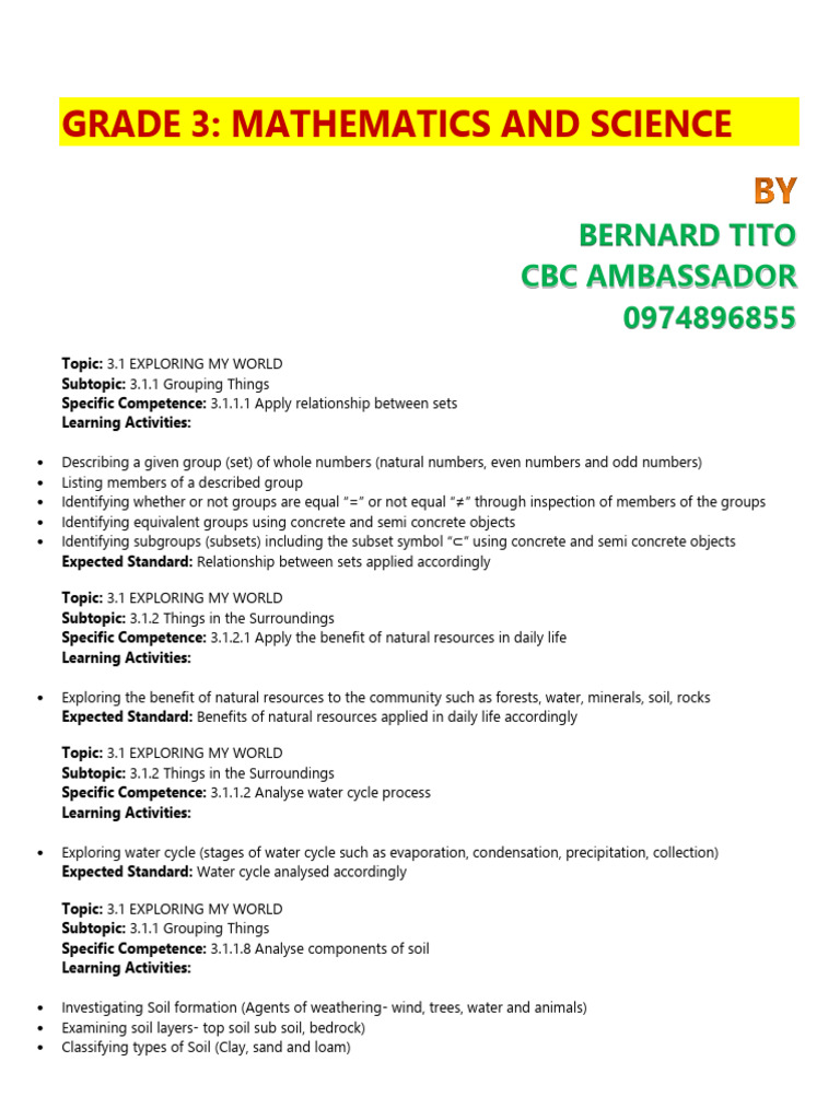 Grade 3 Math and Science Curriculum Guide | PDF | Ear | Soil