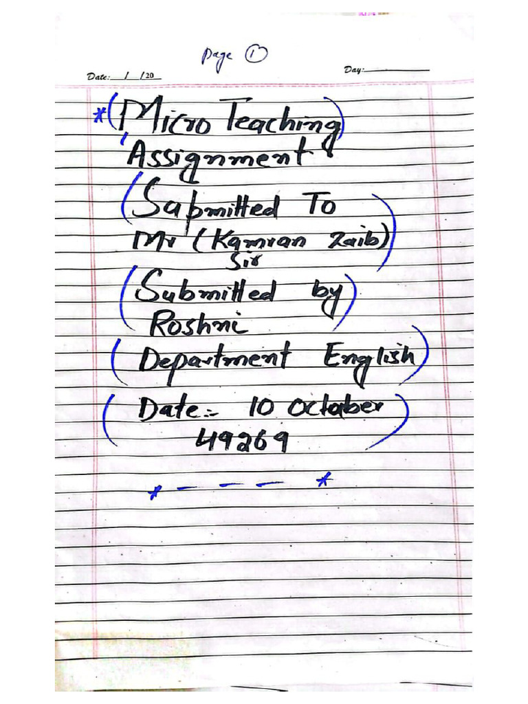 Micro Teaching Assignment | PDF
